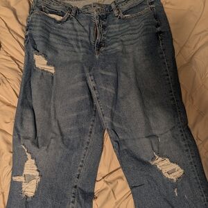 Old Navy Blue Distressed Boyfriend Jeans
